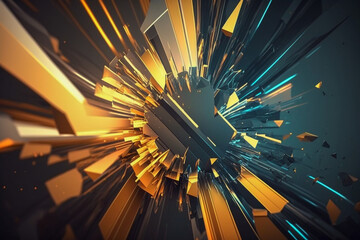 3d abstract dark background, generative ai