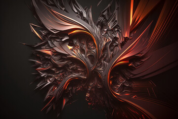 3d abstract dark background, generative ai