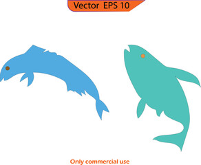 Sketch of salmon. Hand drawn illustration of fish isolated on transparent background.