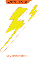 Lightning bolt. Thunderbolt flat style for apps and websites. Vector illustration. 