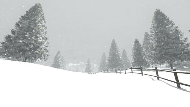 Walking in Snow 3D Video Animation