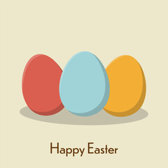Happy Easter greetings card. Easter eggs vector illustration.