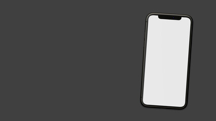 Modern Smartphone weißes Display Grau Hintergrund Banner Vorlage 3D