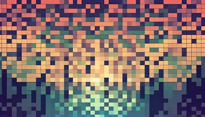 Pixel color block abstract background, generative ai