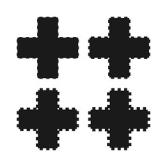 Notch Edge Swiss Cross Icon Set