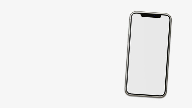 Modern Smartphone weißes Display Weiss Hintergrund Banner Vorlage 3D