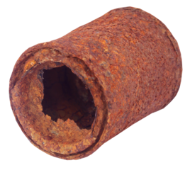 Old rusty iron can