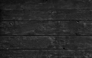 Fototapeta premium Black painted wooden planks background