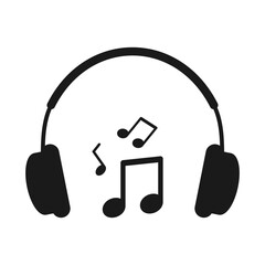 Headphones icon. Earphones symbol. Color editable