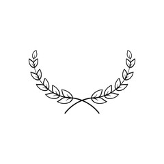 Laurel wreath victory icon. color editable