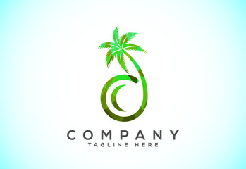 Fototapeta premium Polygonal low poly coconut Logo, coconut drink beverage vector icon logo design template