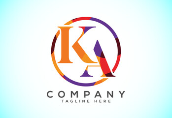 Initial Letter K A Low Poly Logo Design Vector Template. Graphic Alphabet Symbol For Corporate Business Identity