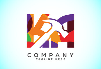 Initial Letter K A Low Poly Logo Design Vector Template. Graphic Alphabet Symbol For Corporate Business Identity