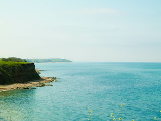 Cliffs on the Black Sea coast, Dobrogea region, Romania.