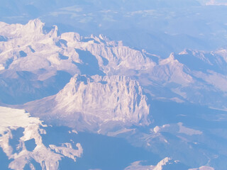 Alps from plane window.