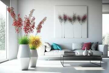 Fresh Flowers Decor in a Modern Interior