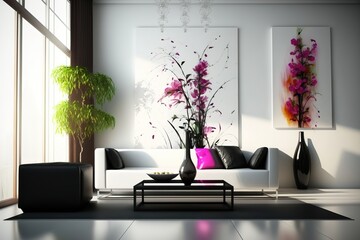 Fresh Flowers Decor in a Modern Interior