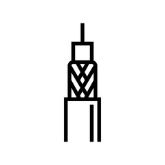 coaxial cable wire line icon vector illustration