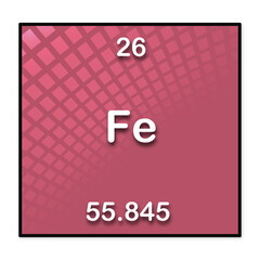 illustrazione con elemento della tavola periodica degli elementi Ferro su sfondo trasparente