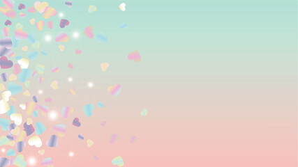 Realistic Background with Confetti of Hearts Glitter Particles. St. Valentine Day. Celebration pattern. Light Spots. Explosion of Confetti. Glitter Vector Illustration. Design for Banner.
