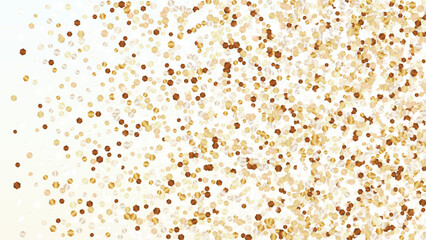 Gold Background with Confetti of Glitter Particles. Sparkle Lights Texture. Celebration pattern. Light Spots. Star Dust. Explosion of Confetti. Design for Web.
