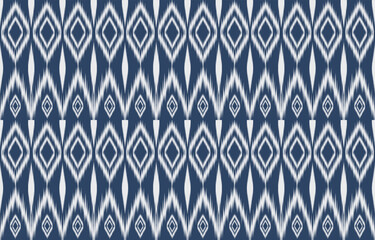 Obraz premium Ethnic abstract ikat art. Fabric Morocco, geometric ethnic pattern seamless color oriental. Background, Design for fabric, curtain, carpet, wallpaper, clothing, wrapping, Batik, vector illustration
