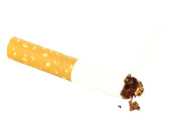Tobacco with torn cigarette