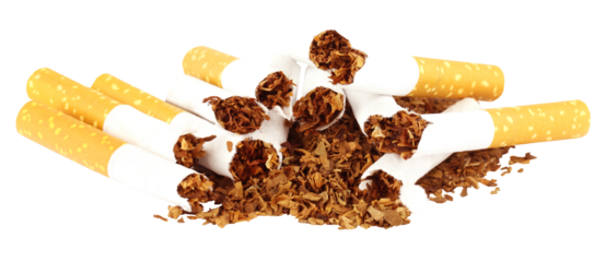 Tobacco with torn cigarette