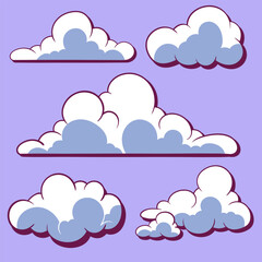 hand drawn cartoon clouds collection
