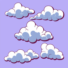 hand drawn cartoon clouds collection
