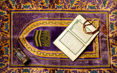 Quran book  local language holy prayers for god,Coran - holy book of Muslims religion,
Friday month of 1444 Puasa Ramadan religion Islamic worshiping faith , concept - The holy Quran