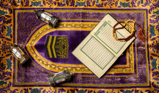 Quran book  local language holy prayers for god,Coran - holy book of Muslims religion,
Friday month of 1444 Puasa Ramadan religion Islamic worshiping faith , concept - The holy Quran
