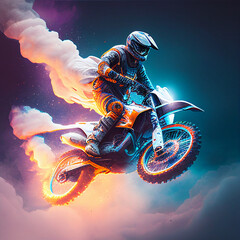 Enduro Rider in the sky - obrazy, fototapety, plakaty