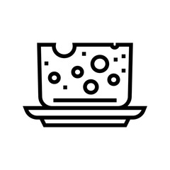 cheese milk product dairy line icon vector illustration