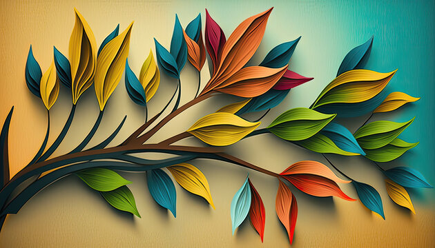 Colorful Leaves and brenches 