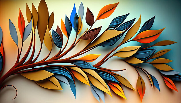 Colorful Leaves and brenches 