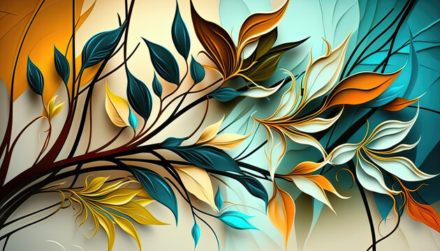 Colorful Leaves and brenches 