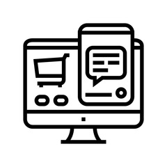 sales chat support line icon vector illustration