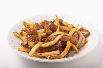 牛肉と玉ねぎのオイスター炒め