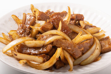 牛肉と玉ねぎのオイスター炒め
