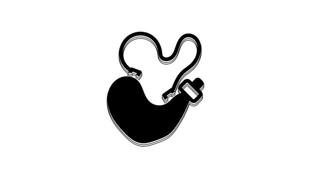 Black Spanish wineskin icon isolated on white background. 4K Video motion graphic animation