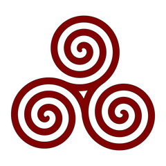 Red triskelion symbol icon
