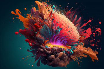 Fototapeta na wymiar The Beauty of Colorful Abstract Art Created by Generative AI