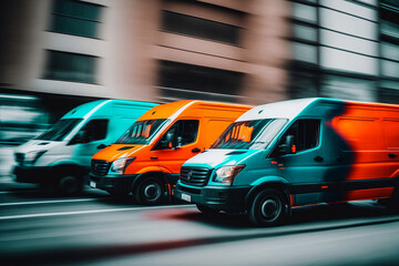 Fototapeta na wymiar Revolutionizing the Delivery Industry: A Look at Generative AI-Enhanced Vans