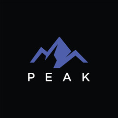 Mountain peaks simple logo design, Minimalist Mountain Peaks