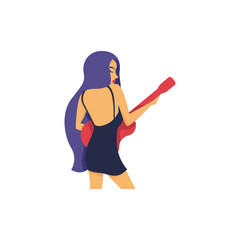 Flat Female Singer Illustration Design