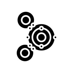 atom molecular structure glyph icon vector illustration