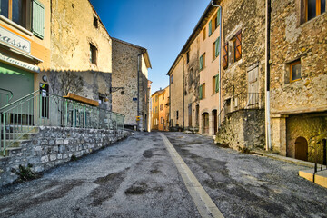 Fototapeta na wymiar Rougon village (Gorges du Verdon) in the Provence-Alpes-Côte d'Azur region, France