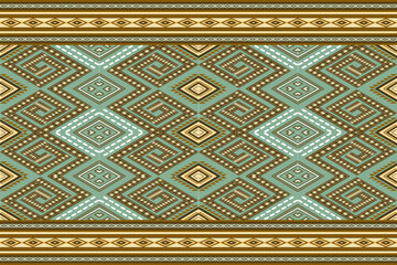 Thai Ethnic geometric oriental traditional with elements seamless pattern. designed for background, wallpaper, clothing, wrapping, fabric, Batik, decorating, embroidery style, vector illustration
