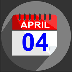  April 4, April 4 calendar date on gray background